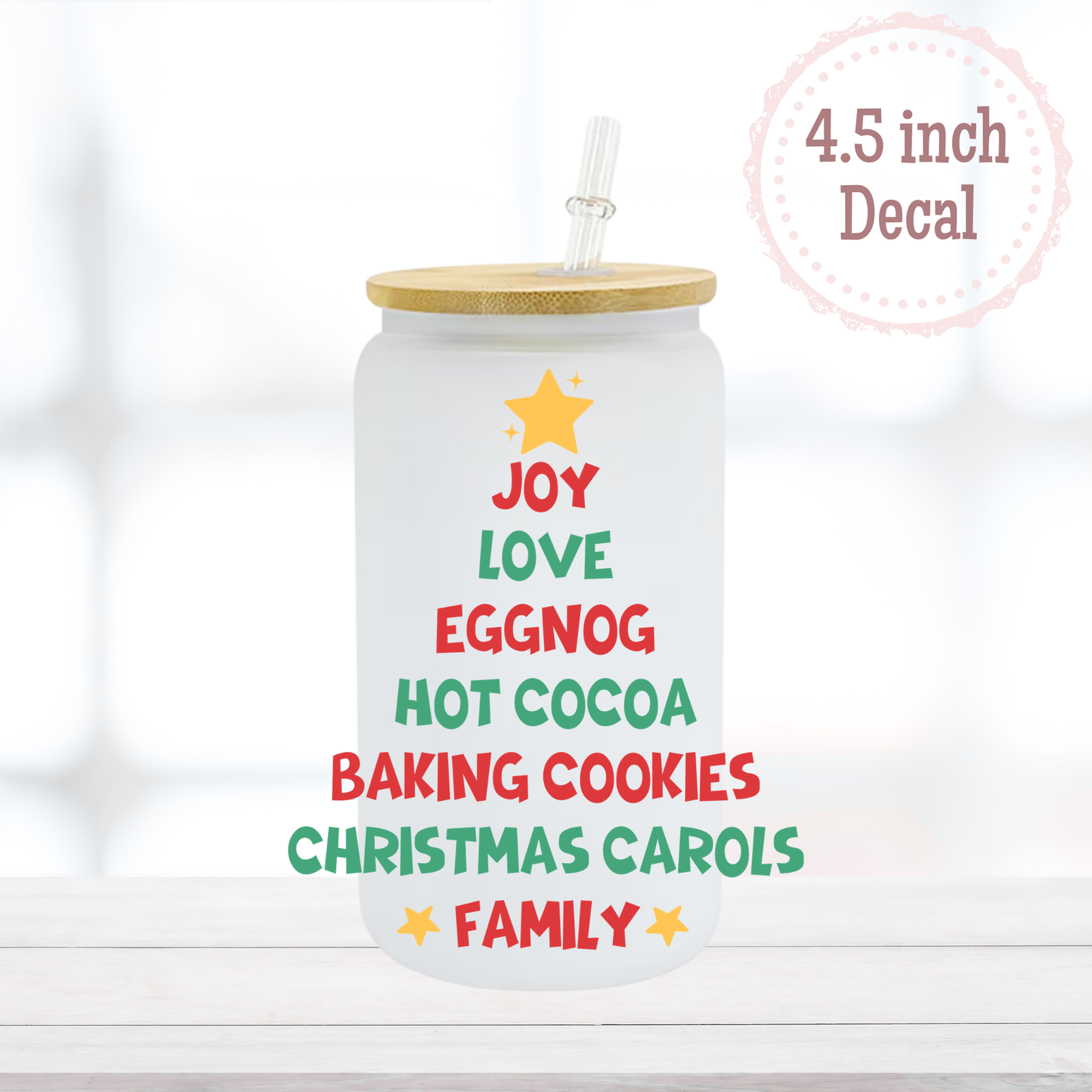 Christmas Words UVDTF Decal