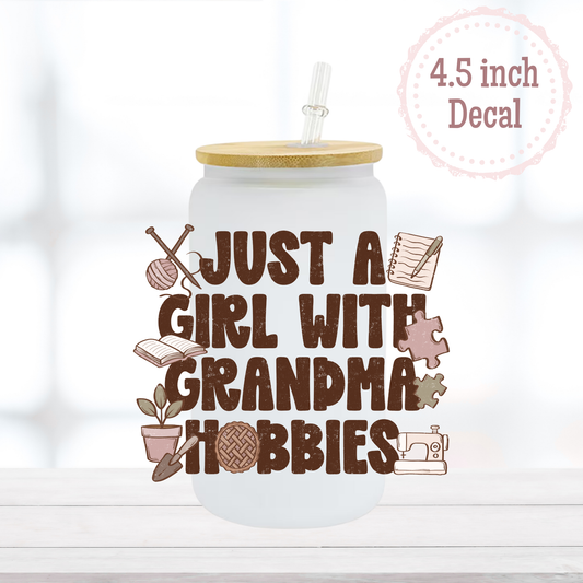 Grandma Hobbies UVDTF Decal