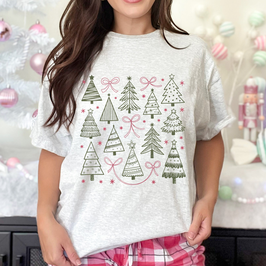 Coquette Doodle Trees DTF Print