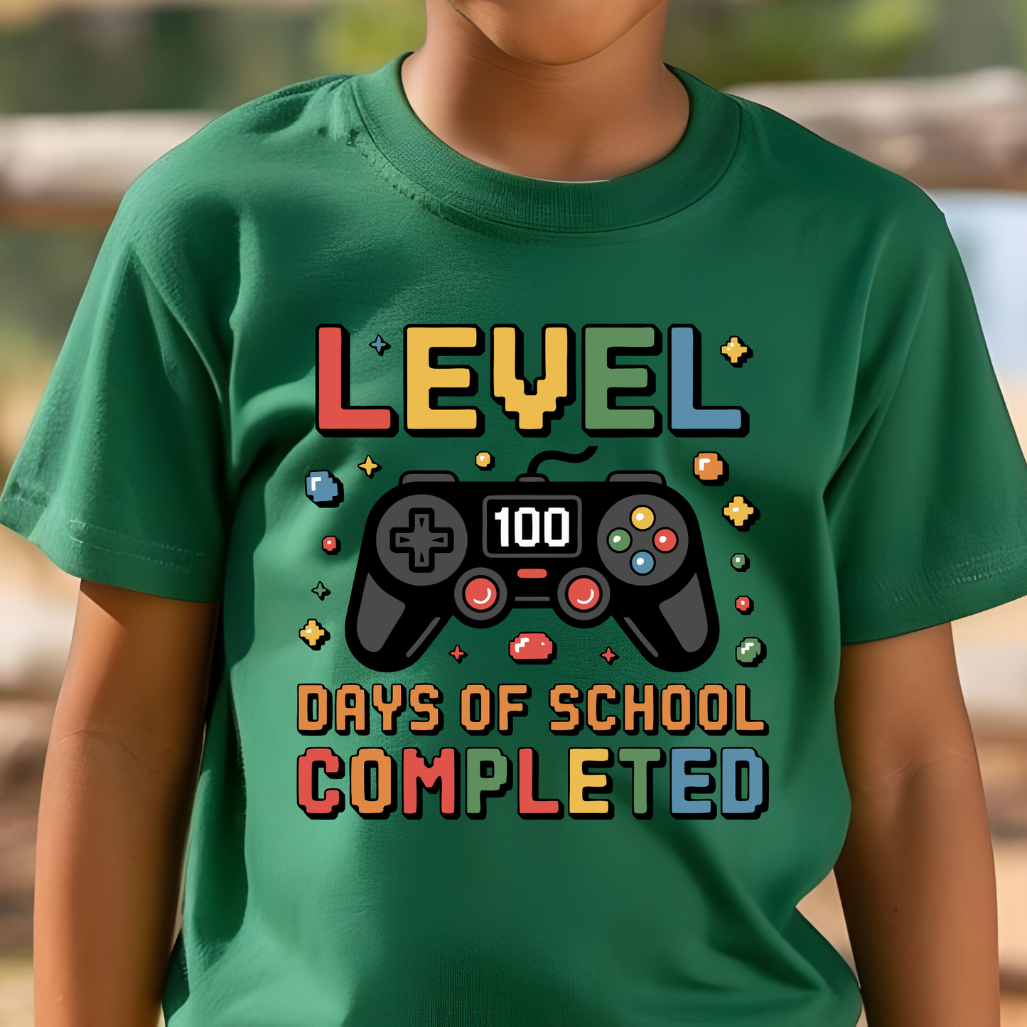 Level 100 Days of School Kids DTF Print