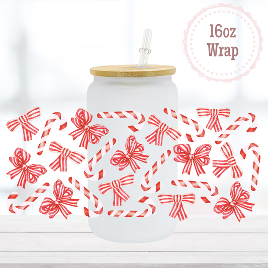 Candy Canes 16oz UVDTF Cup Wrap