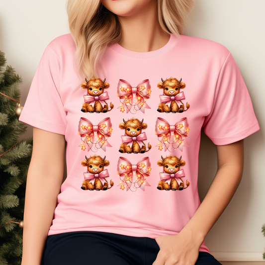 Cow Coquette Christmas DTF Print