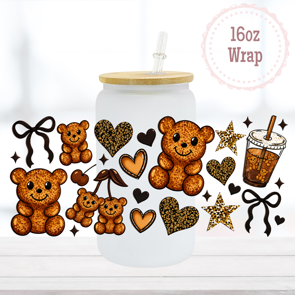 Teddy Bears 16oz UVDTF Cup Wrap