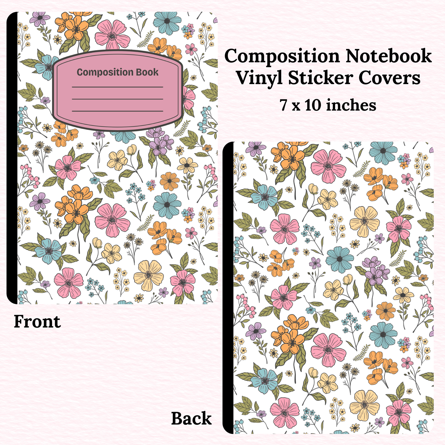 Flowers Composition Notebook Vinyl Cover