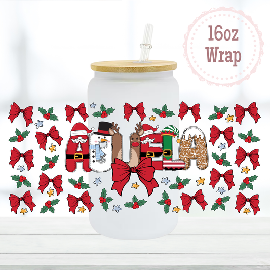 Abuela Christmas 16oz UVDTF Cup Wraps