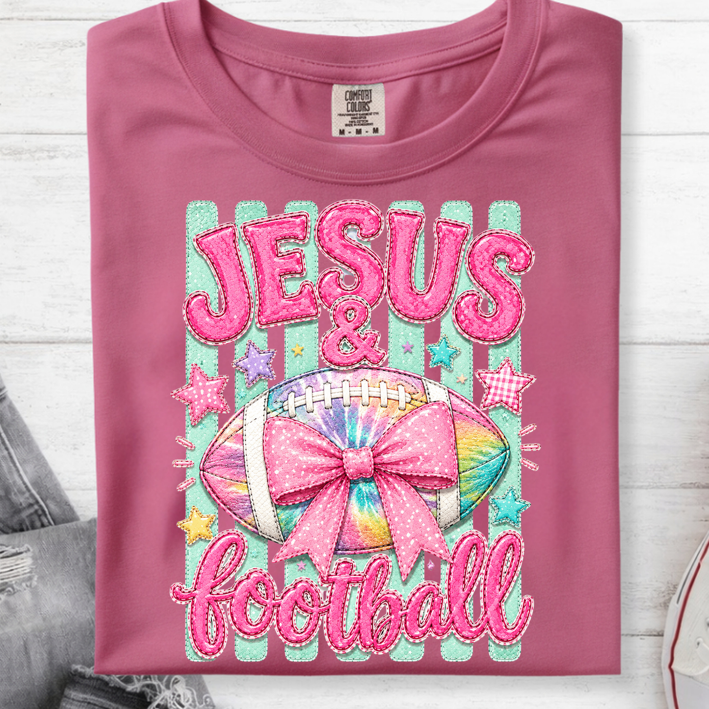 Jesus & Football DTF Print