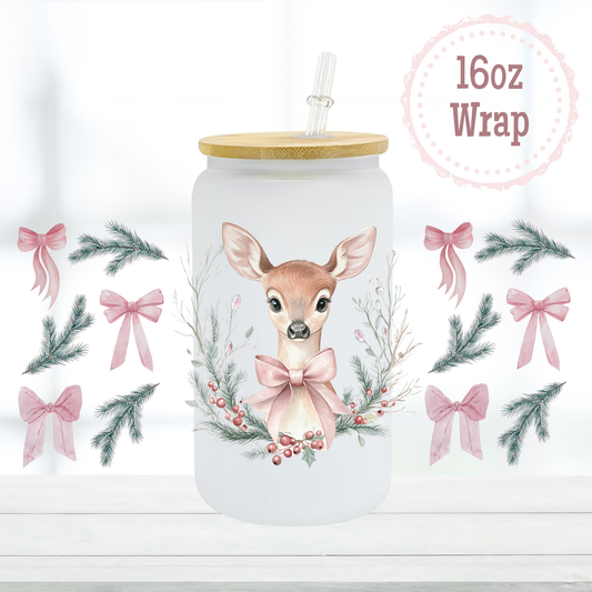 Coquette Deer 16oz UVDTF Cup Wrap