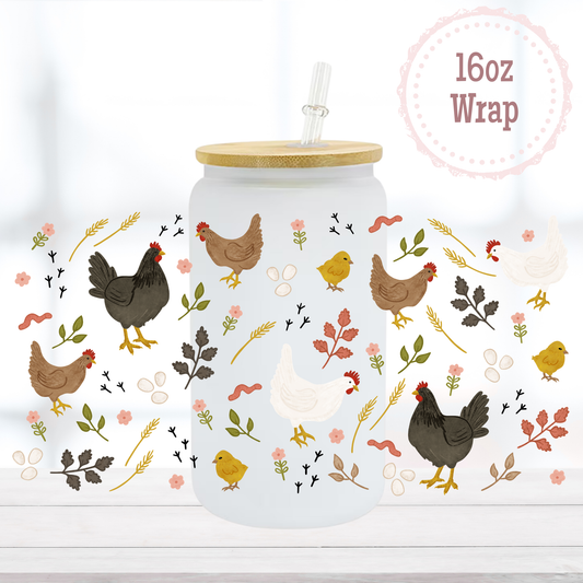 Chickens 16oz UVDTF Cup Wrap