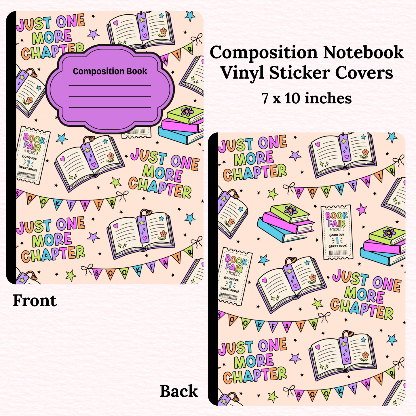 Bookish Composition Notebook Vinyl Cover