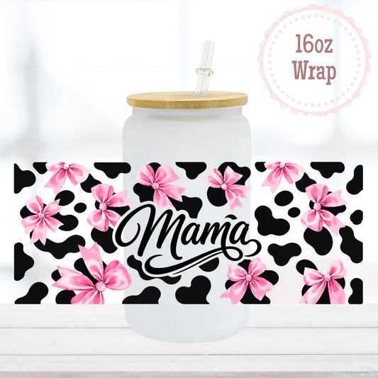 Mama Cow Print 16oz UVDTF Cup Wrap