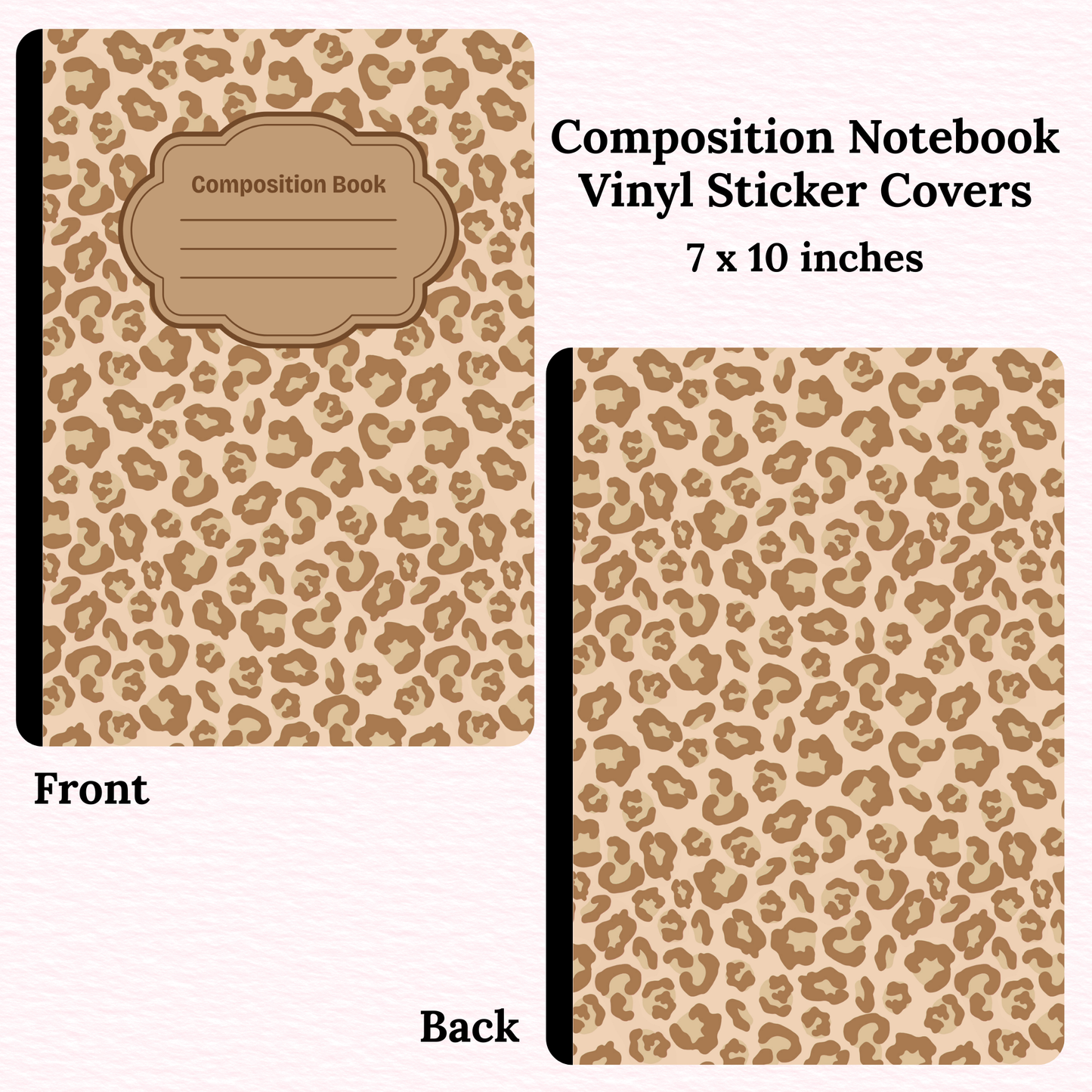 Cream Cheetah Composition Notebook Vinyl Cover