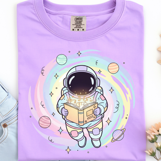 Astronaut Reading DTF Print