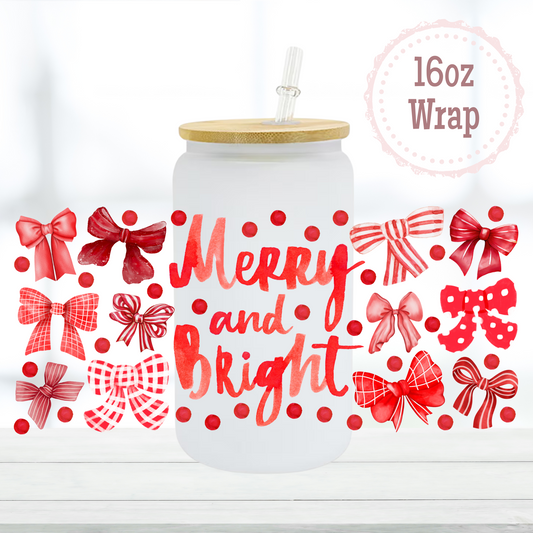 Merry & Bright 16oz UVDTF Cup Wrap