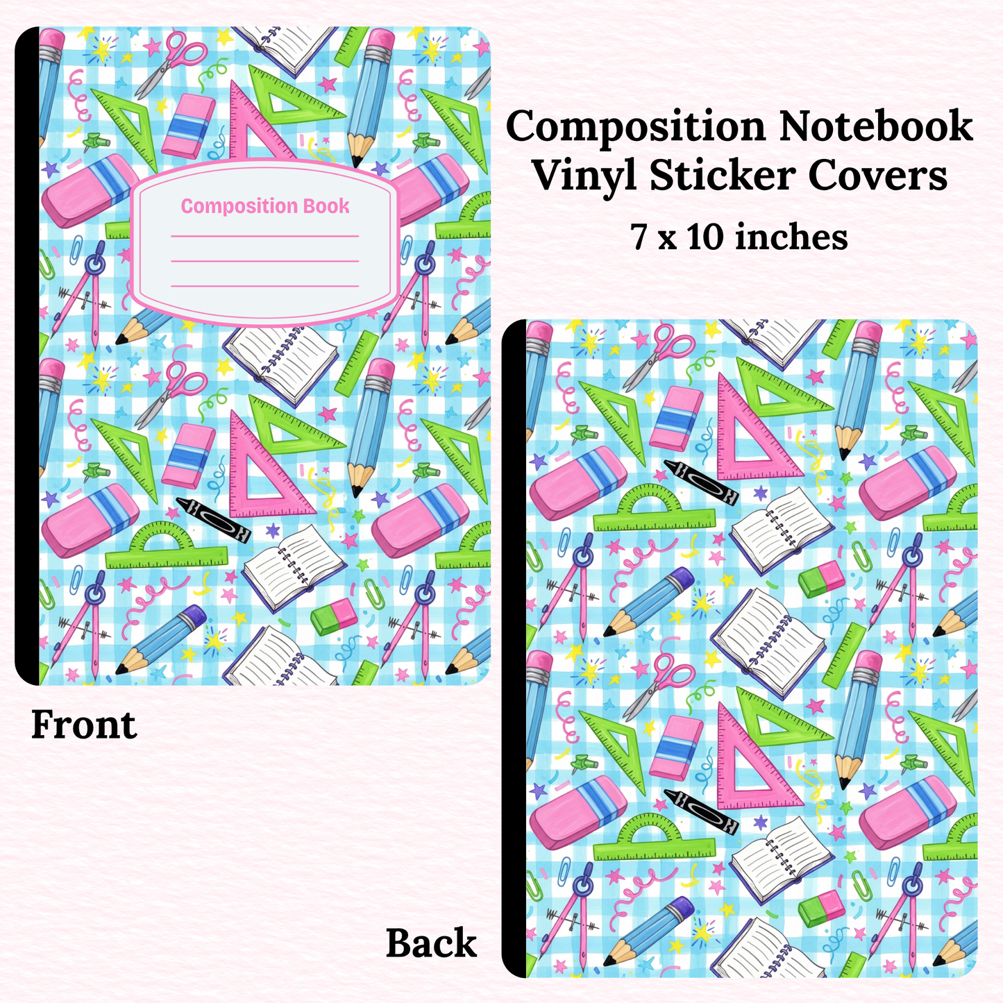 School Supplies Composition Notebook Vinyl Cover