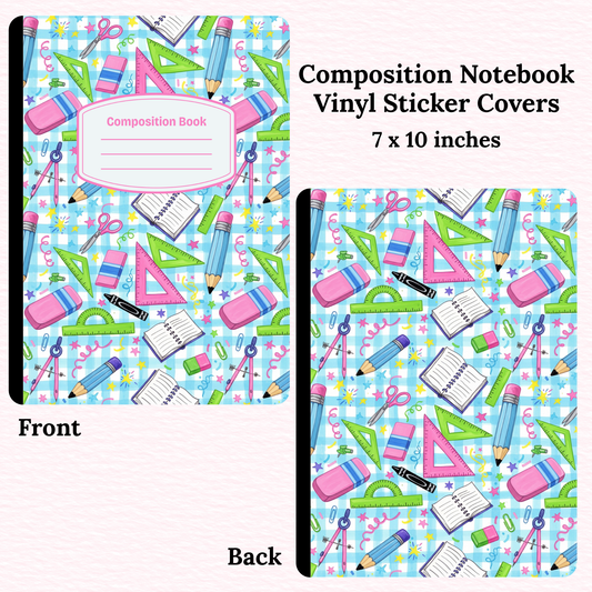School Supplies Composition Notebook Vinyl Cover