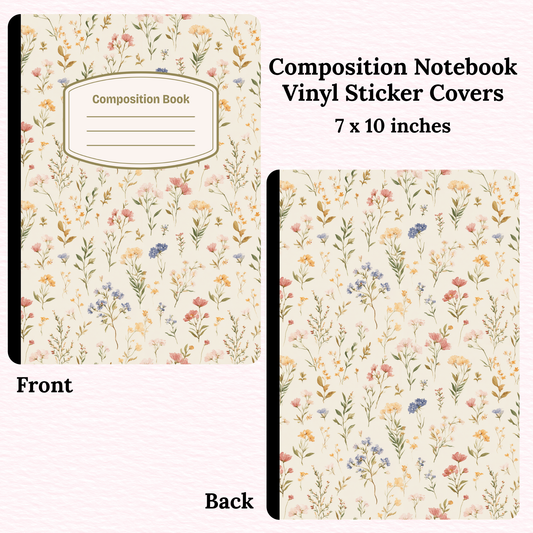 Vintage Flowers Composition Notebook Vinyl Cover