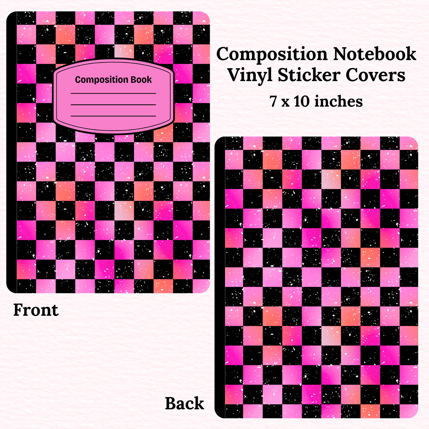 Checkered Composition Notebook Vinyl Cover