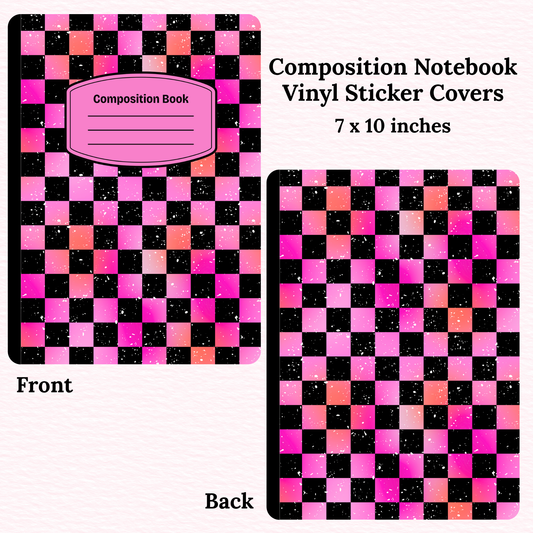 Checkered Composition Notebook Vinyl Cover