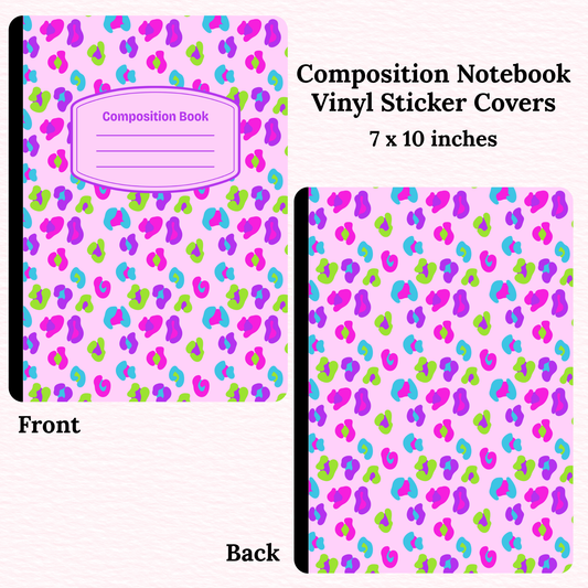Neon Animal Print Composition Notebook Vinyl Cover