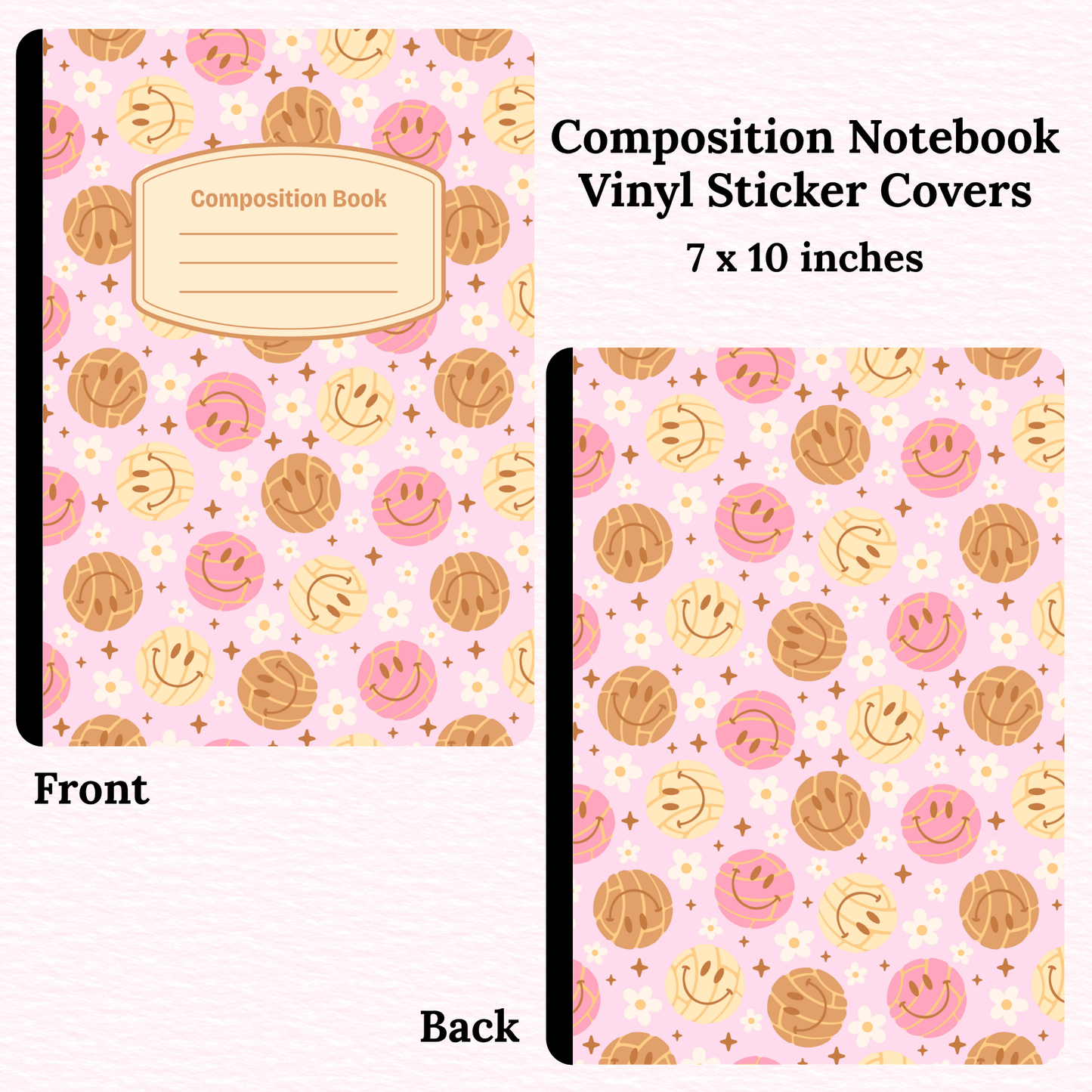 Concha Smiley Composition Notebook Vinyl Cover