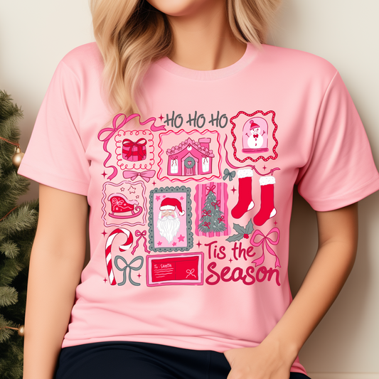 Pink Preppy Tis the Season DTF Print