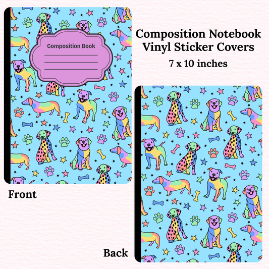 Colorful Dogs Composition Notebook Vinyl Cover