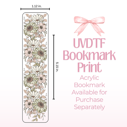 Boho Flowers Double Sided Bookmark