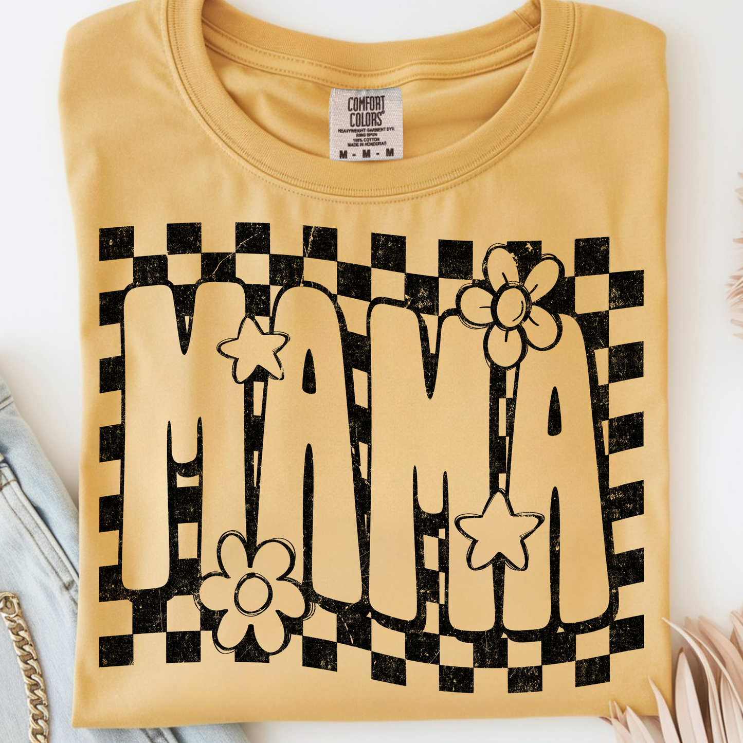 Mama Checkered DTF Print