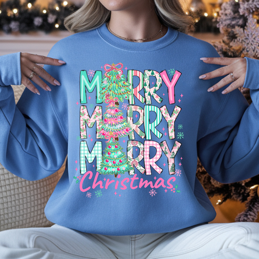 Merry Christmas Preppy DTF Print