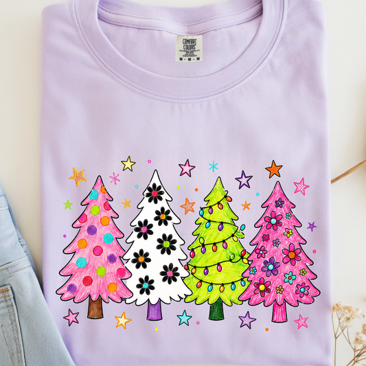 Colourful Trees DTF Print