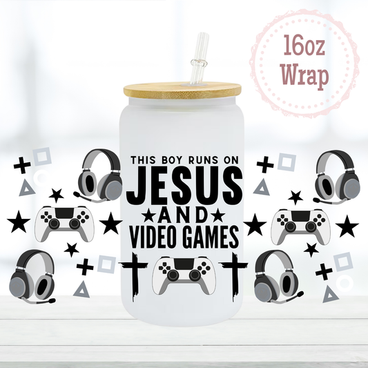 Jesus and Gaming 16oz UVDTF Cup Wrap