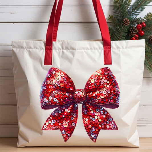 Red Sequin Bow DTF Print