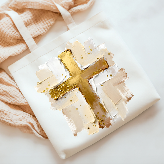 Gold Cross DTF Print