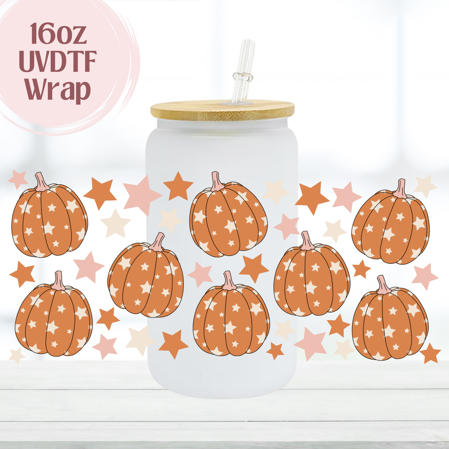 Star Pumpkins 16oz UVDTF Cup Wrap