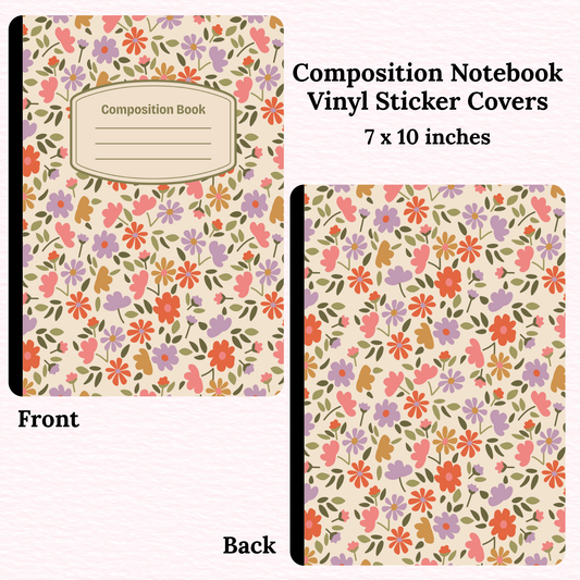 Boho Flowers Composition Notebook Vinyl Cover