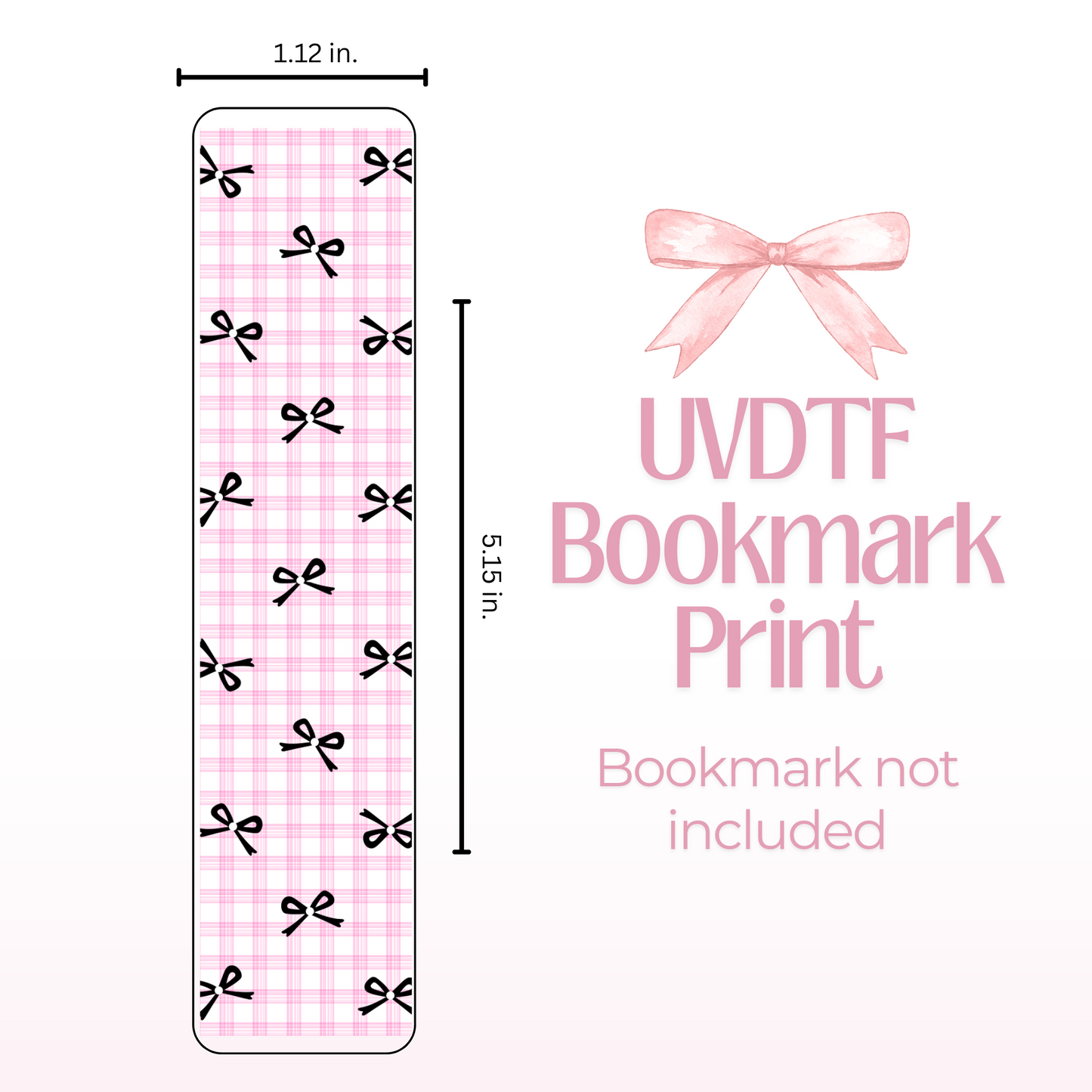 Pink and Black Bows Double Sided Bookmark