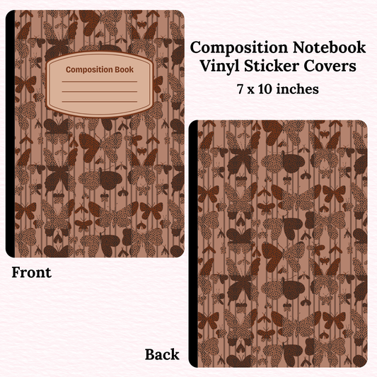 Animal Print Butterflies Composition Notebook Vinyl Cover
