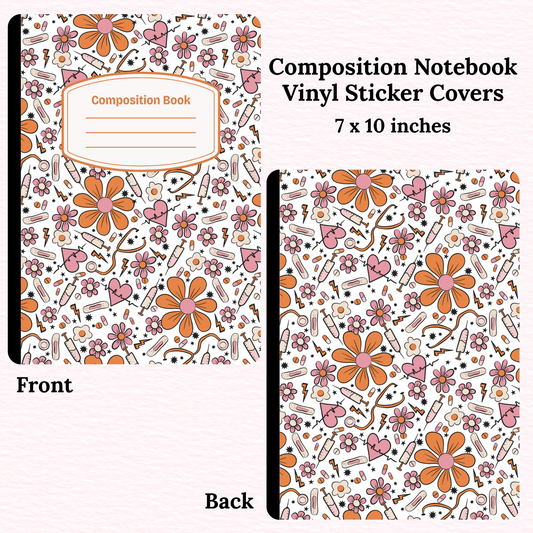 Nursing Florals Composition Notebook Vinyl Cover