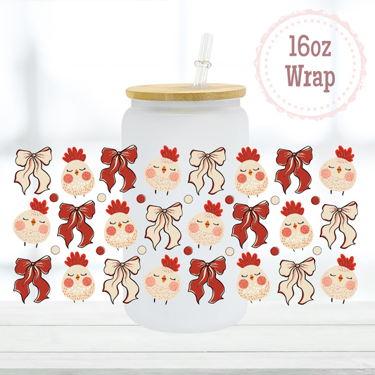 Cute Chickens 16oz UVDTF Cup Wraps