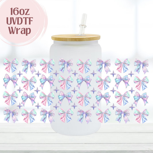 Iridescent Bows 16oz UVDTF Cup Wrap