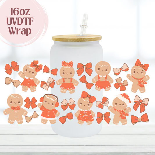 Gingerbread Kids 16oz UVDTF Cup Wrap
