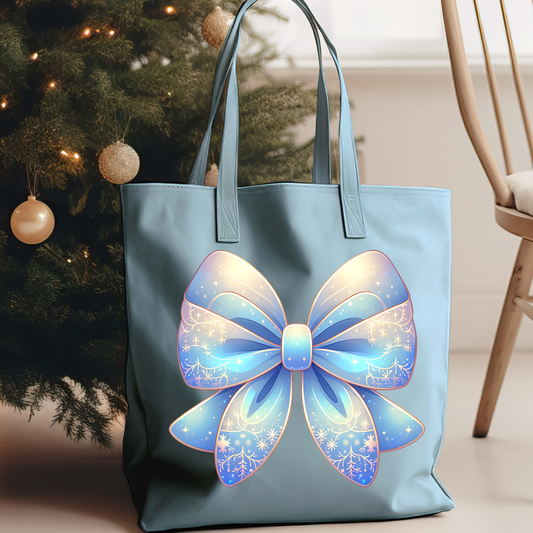 Blue Bow DTF Print