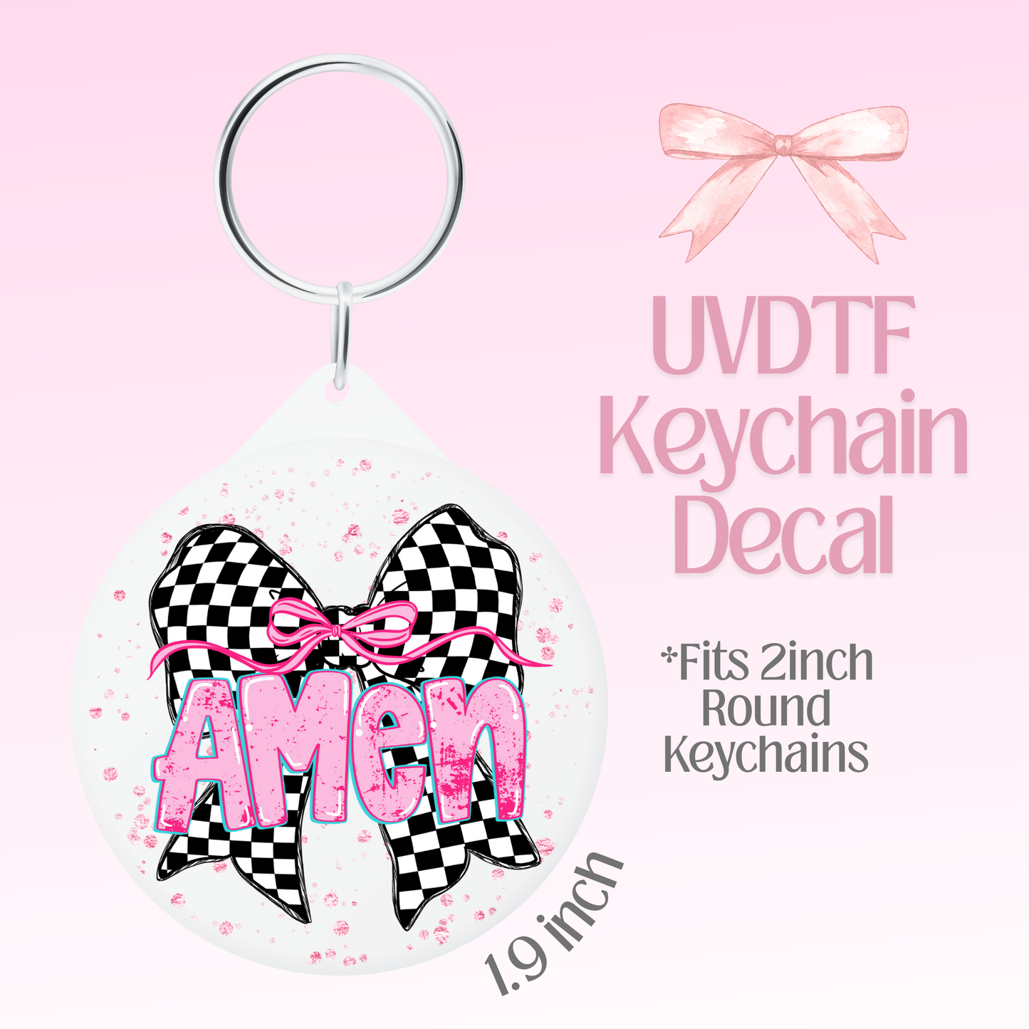 Amen Round Keychain Decal