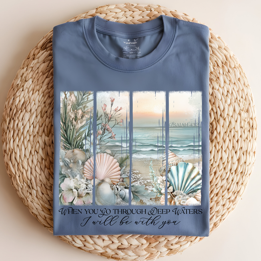 Seashells Deep Waters DTF Print
