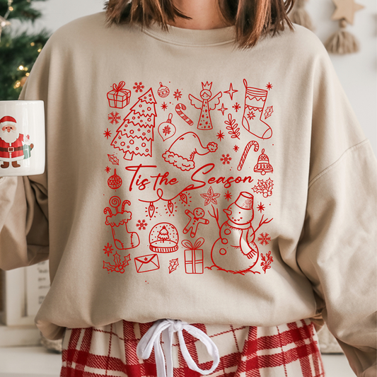 Christmas Doodles DTF Print