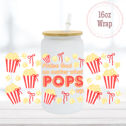 Praise God Popcorn 16oz UVDTF Cup Wrap