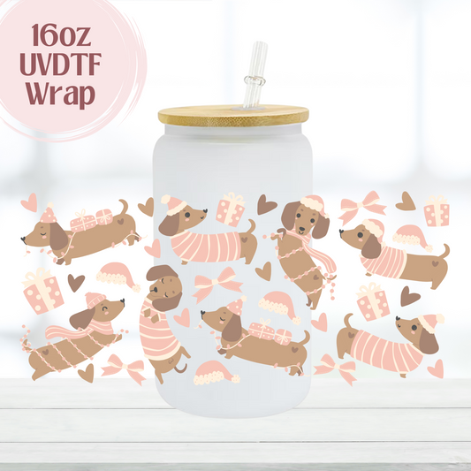 Christmas Dog 16oz UVDTF Cup Wrap