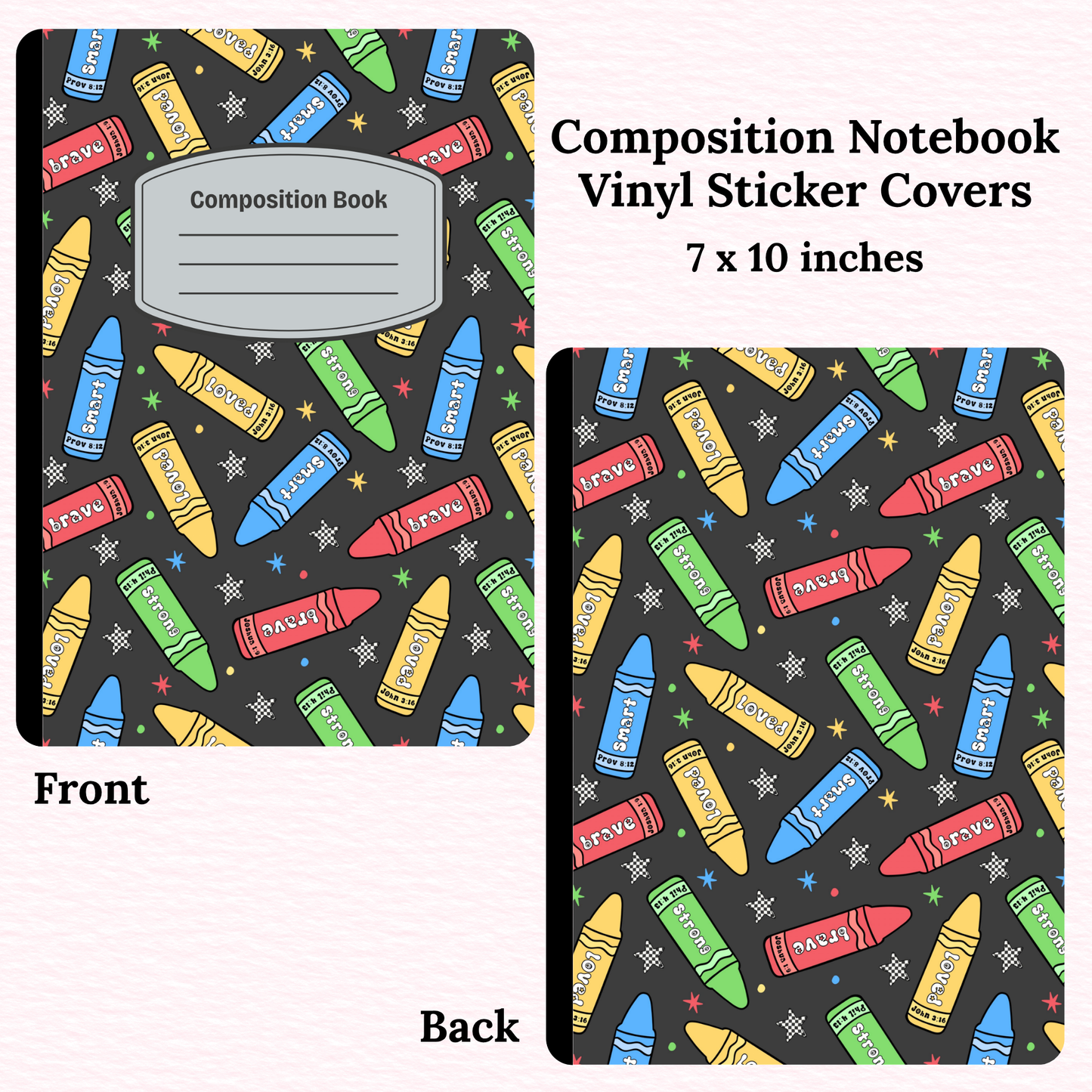 Bible Verse Crayons Composition Notebook Vinyl Cover