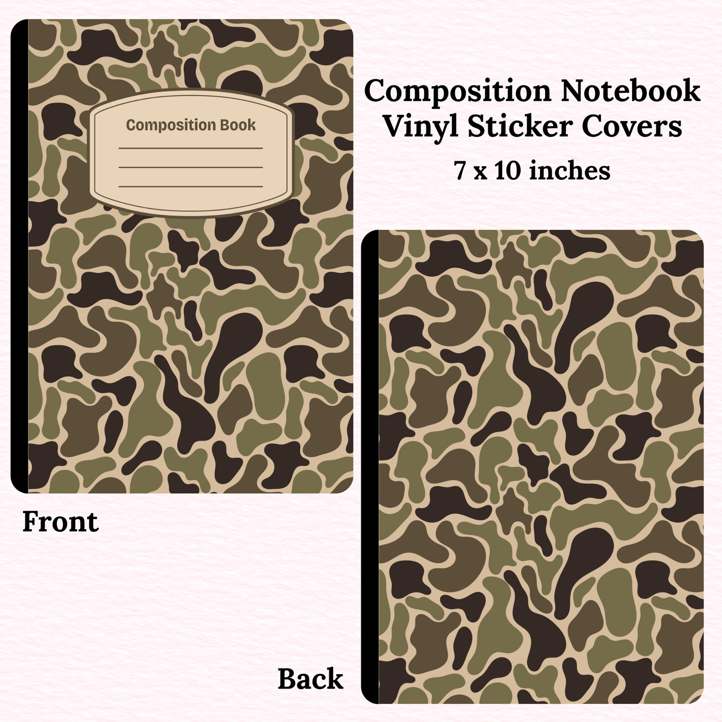 Camo Composition Notebook Vinyl Cover