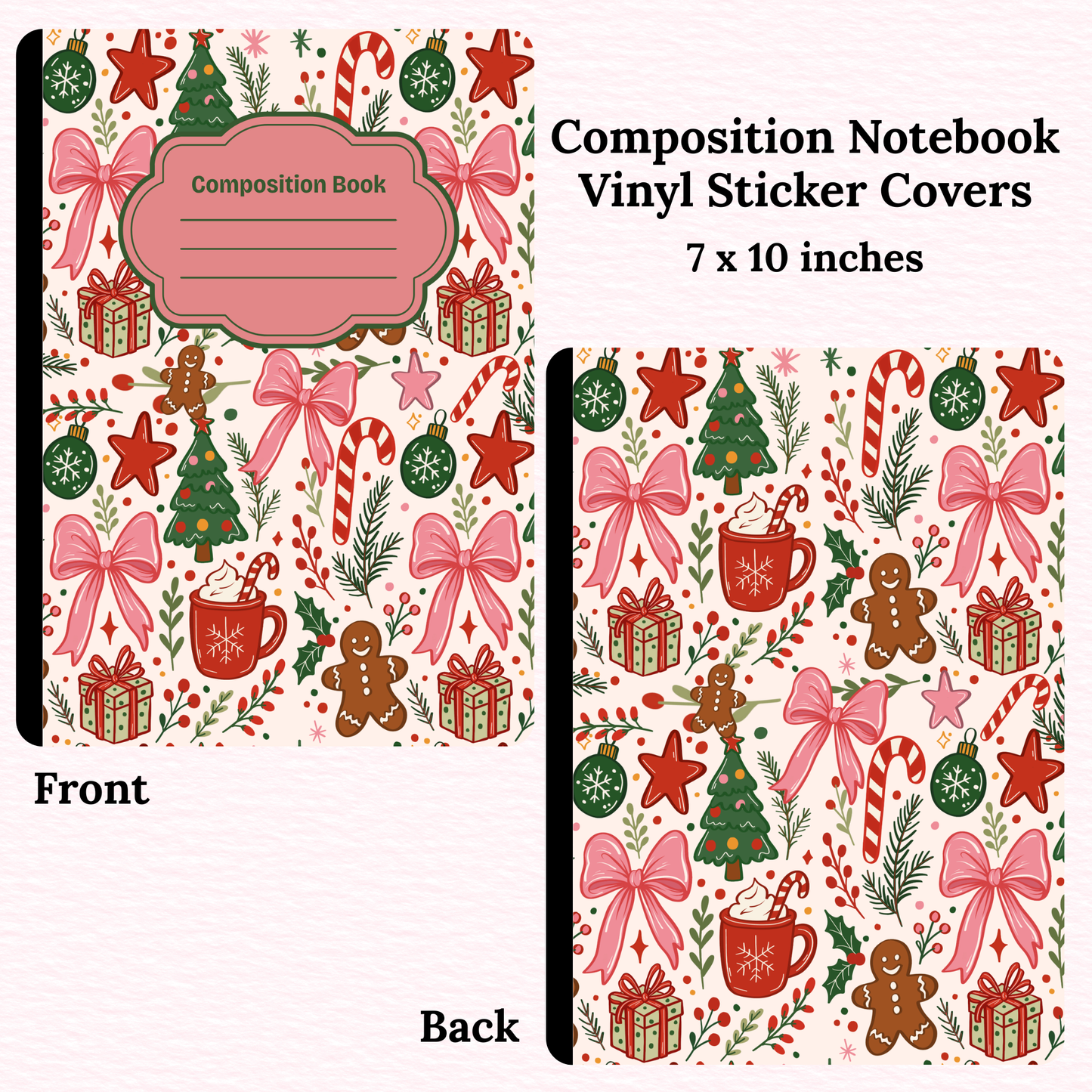 Christmas Composition Notebook Vinyl Cover